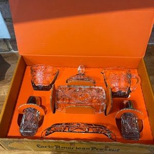 American prescut serving set, anchor hocking set